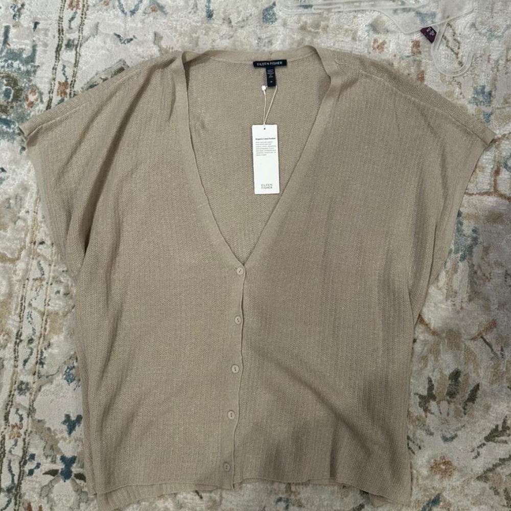 Eileen Fisher Organic Linen Cotton Sweater in Taupe